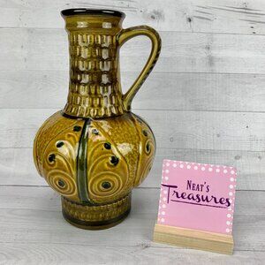 1960's BAY Ceramic WEST GERMANY 268-30 Golden Brown Bulbous Handle 12" Vase Jar